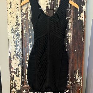 Bebe LBD Body con Bandage cut out Mini Dress. Women’s Size XS.